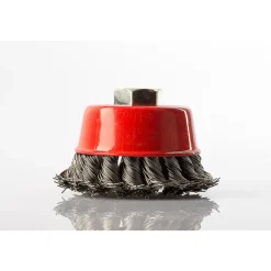 SPAZZOLA A TAZZA FORO 14 DIAM 160 MM FILO RITORTO FERRO SMERIGLIATRICE EDILIZIA