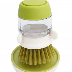 SPAZZOLA CON DISPENSER SAPONE SETOLE RIGIDE ANTIGRAFFIO LAVA BICCHIERI PIATTI PENTOLE