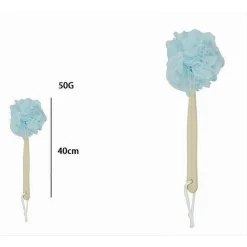 SPAZZOLA DOCCIA LAVASCHIENA SPUGNA RETE AZZURRA ESFOLIANTE MANICO IN LEGNO 79598