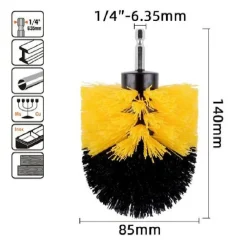 SPAZZOLA IN NYLON 85 MM ATTACCO 1/4" ROTANTE TRAPANO ELETTRICO PER PULIZIA 57238