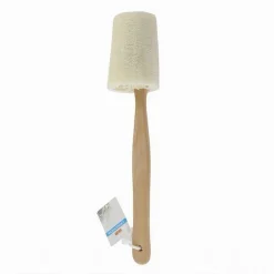 SPAZZOLA LAVASCHIENA DOCCIA SPUGNA DI LUFFA ESFOLIANTE CON MANICO IN LEGNO 69594