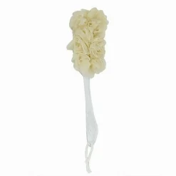 SPAZZOLA LAVASCHIENA ESFOLIANTE BAGNO DOCCIA SPUGNA GIALLO MANICO SCRUBBER 79603