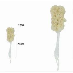 SPAZZOLA LAVASCHIENA ESFOLIANTE BAGNO DOCCIA SPUGNA GIALLO MANICO SCRUBBER 79603