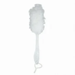 SPAZZOLA LAVASCHIENA ESFOLIANTE BAGNO DOCCIA SPUGNA MANICO SCRUBBER BIANCO 79600