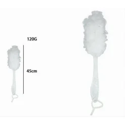 SPAZZOLA LAVASCHIENA ESFOLIANTE BAGNO DOCCIA SPUGNA MANICO SCRUBBER BIANCO 79600