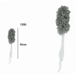 SPAZZOLA LAVASCHIENA ESFOLIANTE BAGNO DOCCIA SPUGNA GRIGIO MANICO SCRUBBER 79605