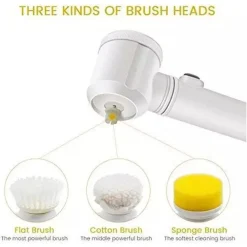 SPAZZOLA ROTANTE ELETTRICA PER PULIZIA MULTIFUNZIONE CON 3 TESTINE BAGNO CUCINA