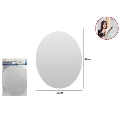 SPECCHIO ADESIVO FORMA OVALE ADESIVA MURALE ARREDAMENTO CASA 30 X 40 CM