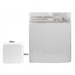 SPECCHIO ADESIVO FORMA QUADRATA ADESIVA MURALE ARREDAMENTO CASA 40 X 40 CM
