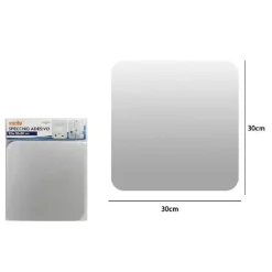 SPECCHIO ADESIVO FORMA QUADRATA ADESIVA MURALE ARREDAMENTO CASA 30 X 30 CM