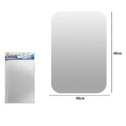 SPECCHIO ADESIVO FORMA RETTANGOLARE ADESIVA MURALE ARREDAMENTO CASA 40X60CM