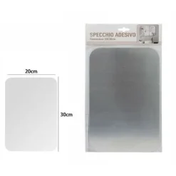 SPECCHIO ADESIVO FORMA RETTANGOLARE ADESIVA MURALE ARREDAMENTO CASA 20X30CM