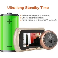 SPIONCINO ELETTRONICO WIFI DIGITALE SCHERMO 4.3'' CAMPANELLO ELETTRONICO CW432