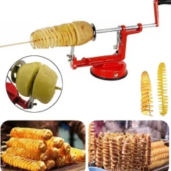 SPIRAL POTATO SLICER CUTTER PATATE CHIPS TAGLIA AFFETTA SPIRALE RICCIOLO TAGLIO