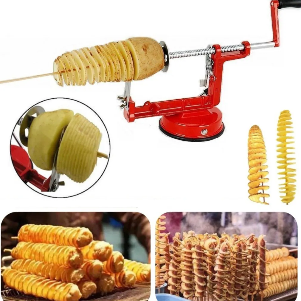 SPIRAL POTATO SLICER CUTTER PATATE CHIPS TAGLIA AFFETTA SPIRALE RICCIOLO TAGLIO