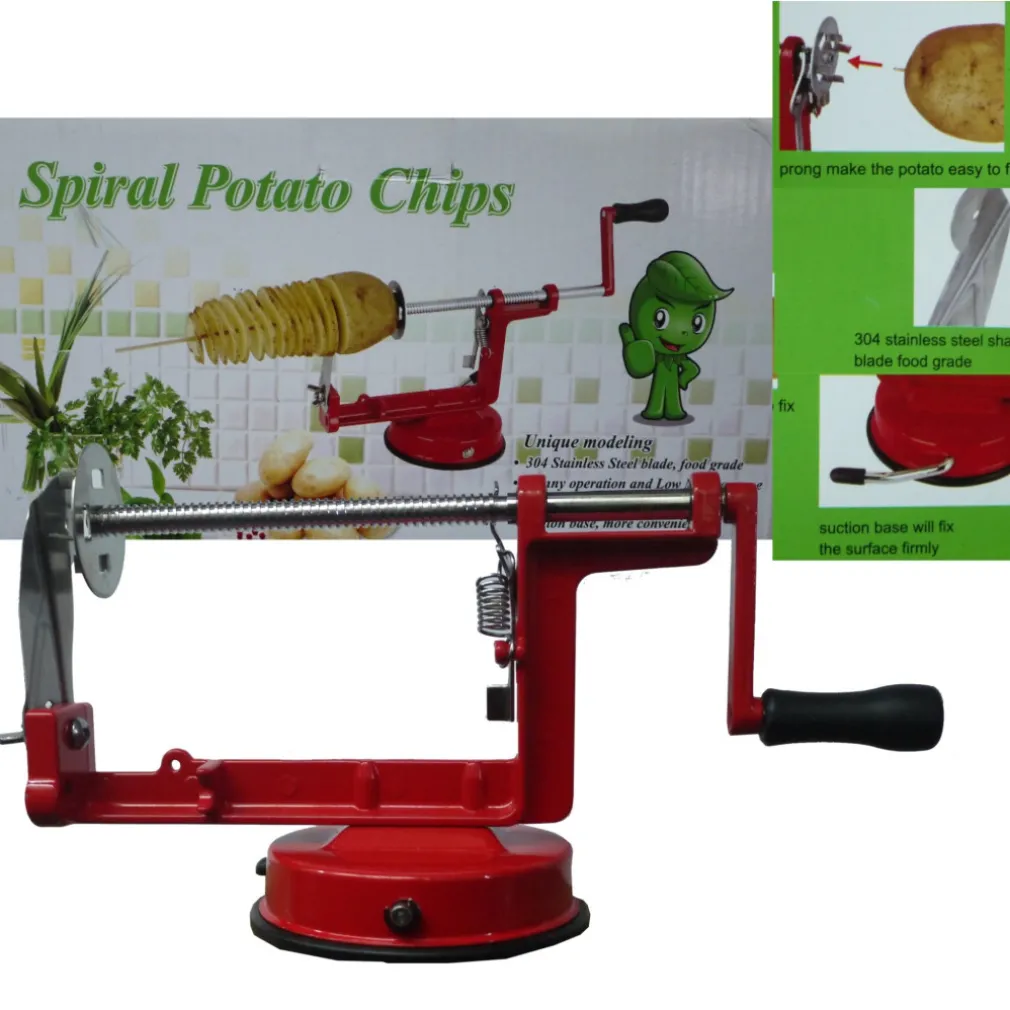 SPIRAL POTATO SLICER CUTTER PATATE CHIPS TAGLIA AFFETTA SPIRALE RICCIOLO TAGLIO