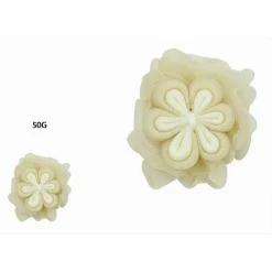 SPUGNA A RETE DA BAGNO DOCCIA CON FIORE MORBIDA ESFOLIANTE SCRUBBER GIALLA 79585