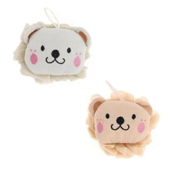 SPUGNA A RETE PER DOCCIA BAGNO SPUGNETTA ESFOLIANTE PELLE CORPO CON CAGNOLINO 10772