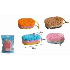 SPUGNA CORPO BAGNO DOCCIA CORDA MORBIDA MASSAGGIO TONIFICANTE OVALE COLORATO 79237