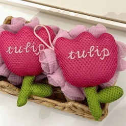 SPUGNA DOCCIA A RETE BAGNO ESFOLIANTE PELLE CORPO CON FIORE DI TULIPANO ROSA 10771