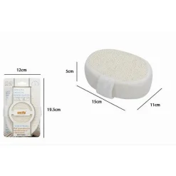 SPUGNA DOCCIA BAGNO ESFOLIANTE SCRUB PELLE CORPO OVALE CON FASCIA BIANCA 79654