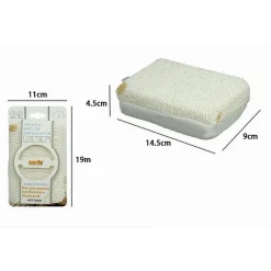 SPUGNA DOCCIA ESFOLIANTE TONICA RILASSA PER CURA PELLE CORPO BAGNO BIANCA 79636