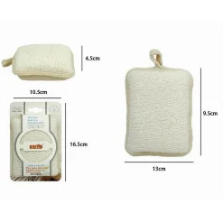 SPUGNA DOCCIA ESFOLIANTE BAGNO PER CURA CORPO BOMBATA 13X9.5X4.5CM BEIGE 79651