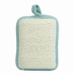 SPUGNA DOCCIA ESFOLIANTE BAGNO PER CURA CORPO BOMBATA 13X9.5X4.5CM AZZURRO 79652