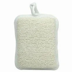 SPUGNA DOCCIA ESFOLIANTE BAGNO PER CURA CORPO BOMBATA 13X9.5X4.5 CM BIANCA 79648