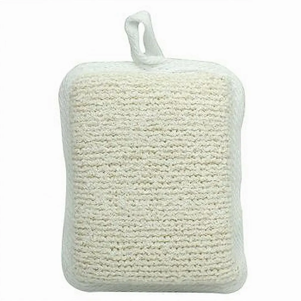 SPUGNA DOCCIA ESFOLIANTE BAGNO PER CURA CORPO BOMBATA 13X9.5X4.5 CM BIANCA 79648