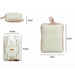 SPUGNA DOCCIA ESFOLIANTE BAGNO PER CURA CORPO BOMBATA 13X9.5X4.5 CM ROSA 79649
