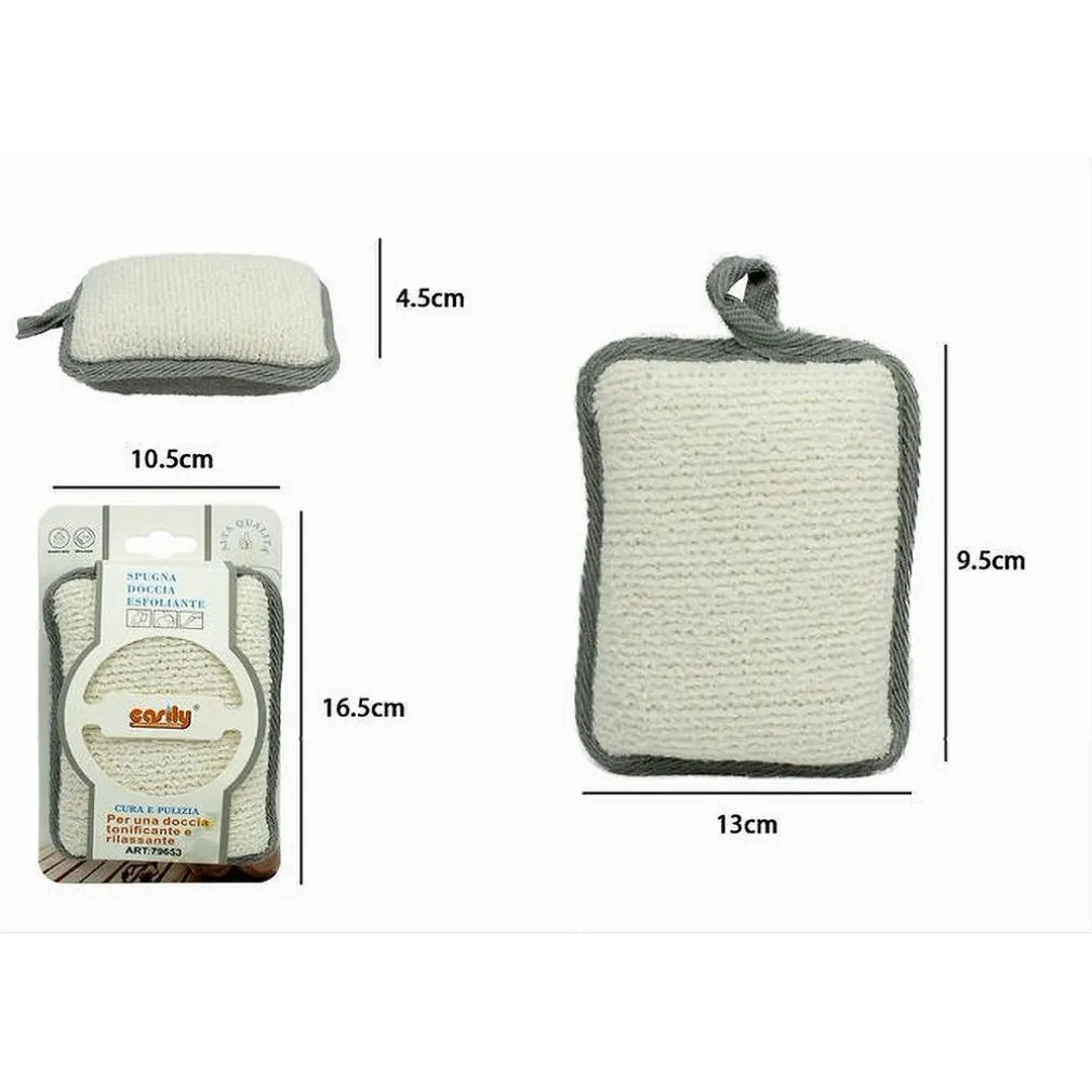 SPUGNA DOCCIA ESFOLIANTE BAGNO PER CURA CORPO BOMBATA 13X9.5X4.5 CM GRIGIO 79653