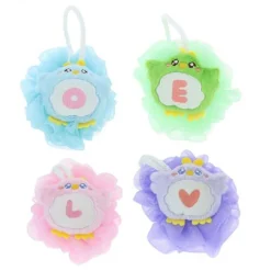 SPUGNA DOCCIA SPUGNETTA A RETE BAGNO PELLE CORPO CON PULCINO COLORATO LETTERA 10779