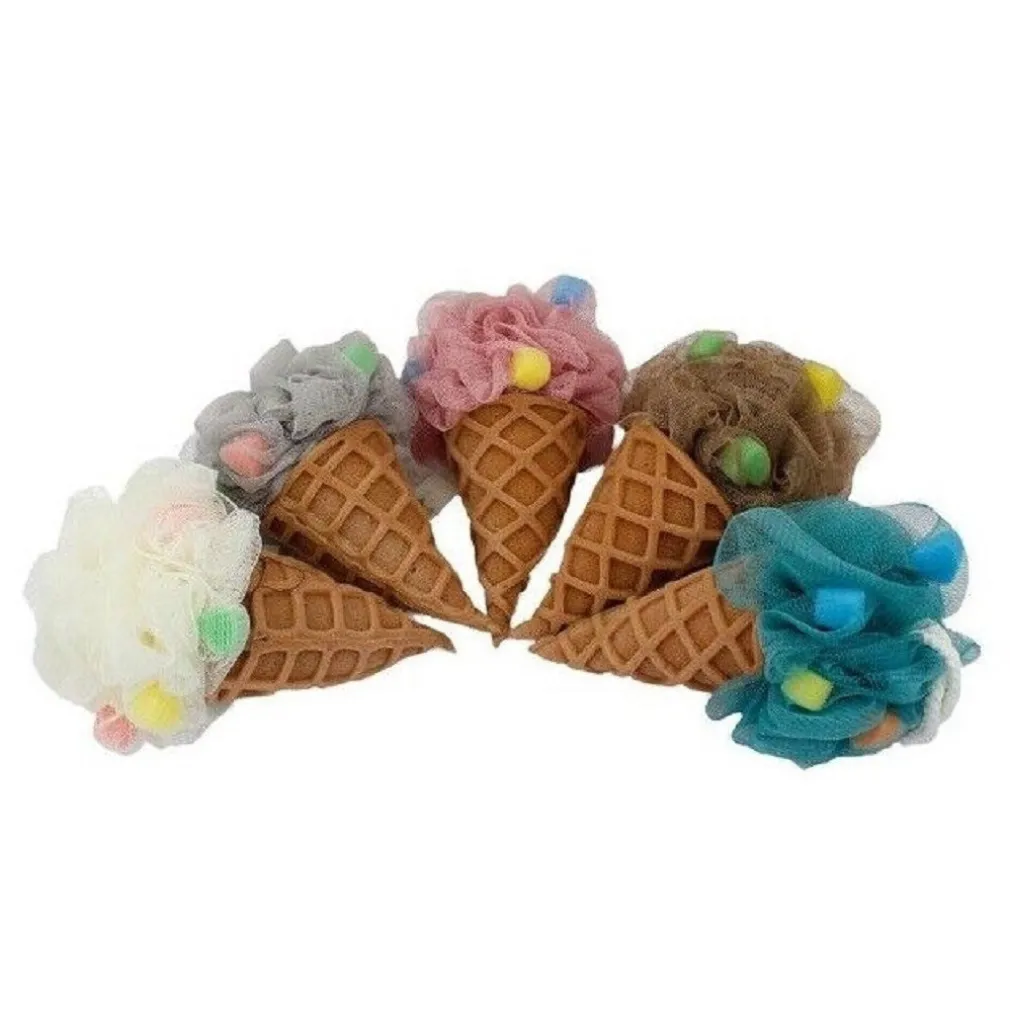 SPUGNA PER CORPO BAGNO DOCCIA COLORATA A FORMA DI CONO GELATO MASSAGGIO 79294