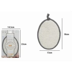 SPUGNA PER DOCCIA BAGNO ESFOLIANTE CURA PELLE CORPO 13 X 18CM GRIGIA OVALE 79647