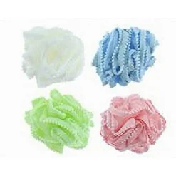 SPUGNA RETINA DOCCIA BAGNO SPUGNETTA A RETE CON POMPON PIZZO PELLE CORPO 10684