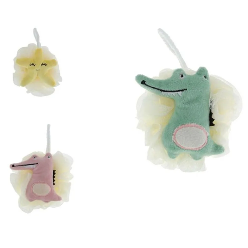 SPUGNA RETINA PER DOCCIA BAGNO SPUGNETTA ESFOLIANTE PELLE CORPO CON ANIMALE PELUCHE 87248