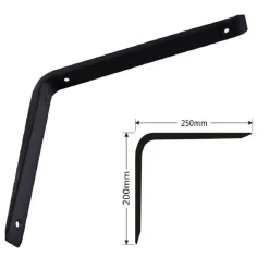 STAFFE ANGOLARI 2PZ SUPPORTO STAFFA ANGOLARE REGGIMENSOLE 250 X 200 X 30 MM NERO
