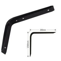 STAFFE ANGOLARI 2PZ SUPPORTO STAFFA ANGOLARE REGGIMENSOLE NERO 200 X 150 X 30 MM
