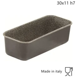 STAMPO FORMA PLUMCAKE TEGLIA IN ALLUMINIO ANTIADERENTE EFFETTO PIETRA 30X11XH7CM 037050M