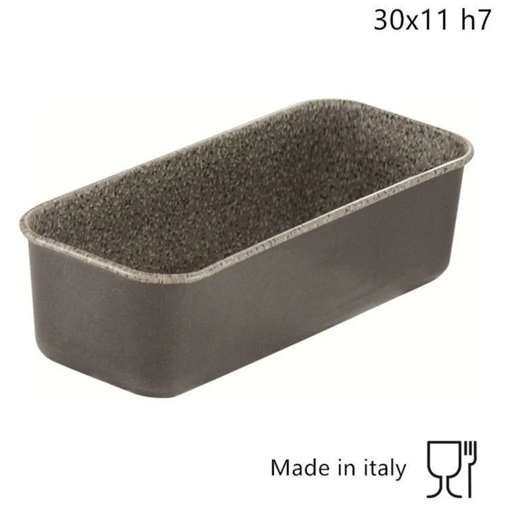 STAMPO FORMA PLUMCAKE TEGLIA IN ALLUMINIO ANTIADERENTE EFFETTO PIETRA 30X11XH7CM 037050M