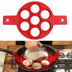 STAMPO IN SILICONE PER PANCAKES CUCINA FRITTELLE ANTIADERENTE PADELLA OMELETTE