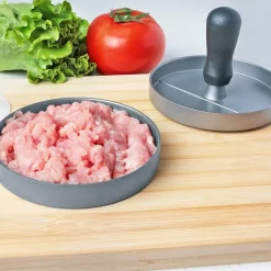 STAMPO PER HAMBURGER REGOLABILE 110/150/220GR PRESSA CARNE MACINATA ALLUMINIO