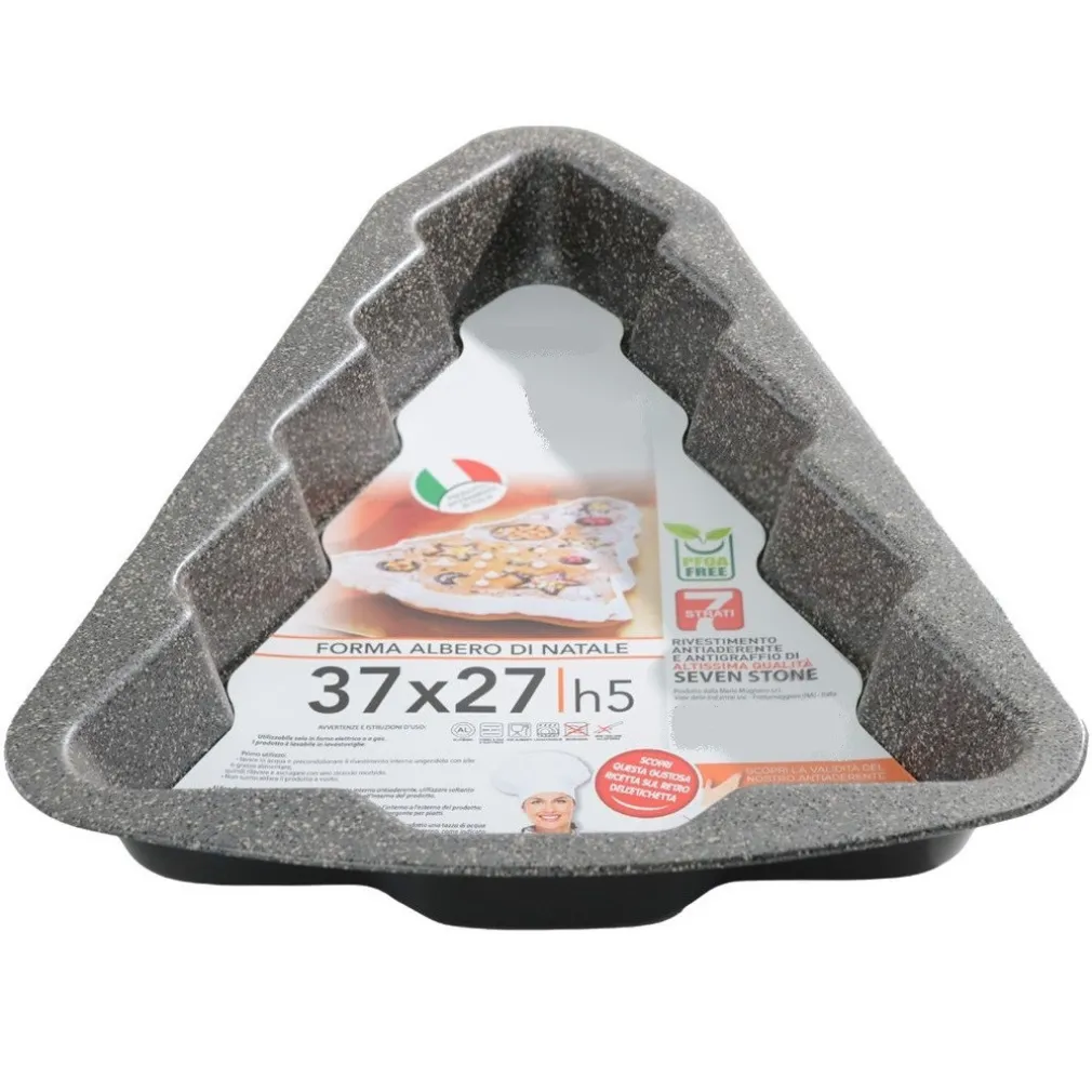 STAMPO TEGLIA FORMA ALBERO DI NATALE 37X27XH5CM DOLCI IN ALLUMINIO ANTIADERENTE 026269M