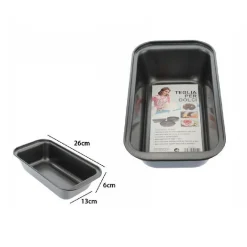 STAMPO TEGLIA TORTIERA PER DOLCE TORTA ANTIADERENTE RETTANGOLARE 13X26X6CM 59950