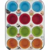 STAMPO TEGLIA VASSOIO ANTIADERENTE PER 12 MUFFIN DOLCI CON PIROTTINI IN SILICONE