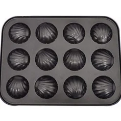STAMPO TEGLIA VASSOIO ANTIADERENTE 12 MUFFIN CUPCAKE DOLCI CONCHIGLIE