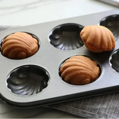 STAMPO TEGLIA VASSOIO ANTIADERENTE 12 MUFFIN CUPCAKE DOLCI CONCHIGLIE