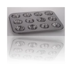 STAMPO TEGLIA VASSOIO ANTIADERENTE 12 MUFFIN CUPCAKE DOLCI CONCHIGLIE