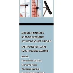 STAND APPENDIABITI ALLUNGABILE TELESCOPICO SINGOLO CON BASE 64 X 28 X 73/130 CM